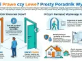 Jak odróżnić drzwi prawe od lewych? Zobacz, gdzie są zawiasy i klamka. Drzwi lewe mają zawias po lewej, prawe po prawej.
