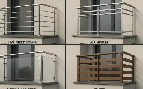 Czyszczenie balustrady metalowej ze stali nierdzewnej, aluminium i szkła hartowanego. Obok drewniana balustrada.